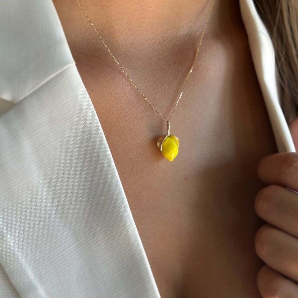 14 AYAR ÖZEL TASARIM LİMON KOLYE