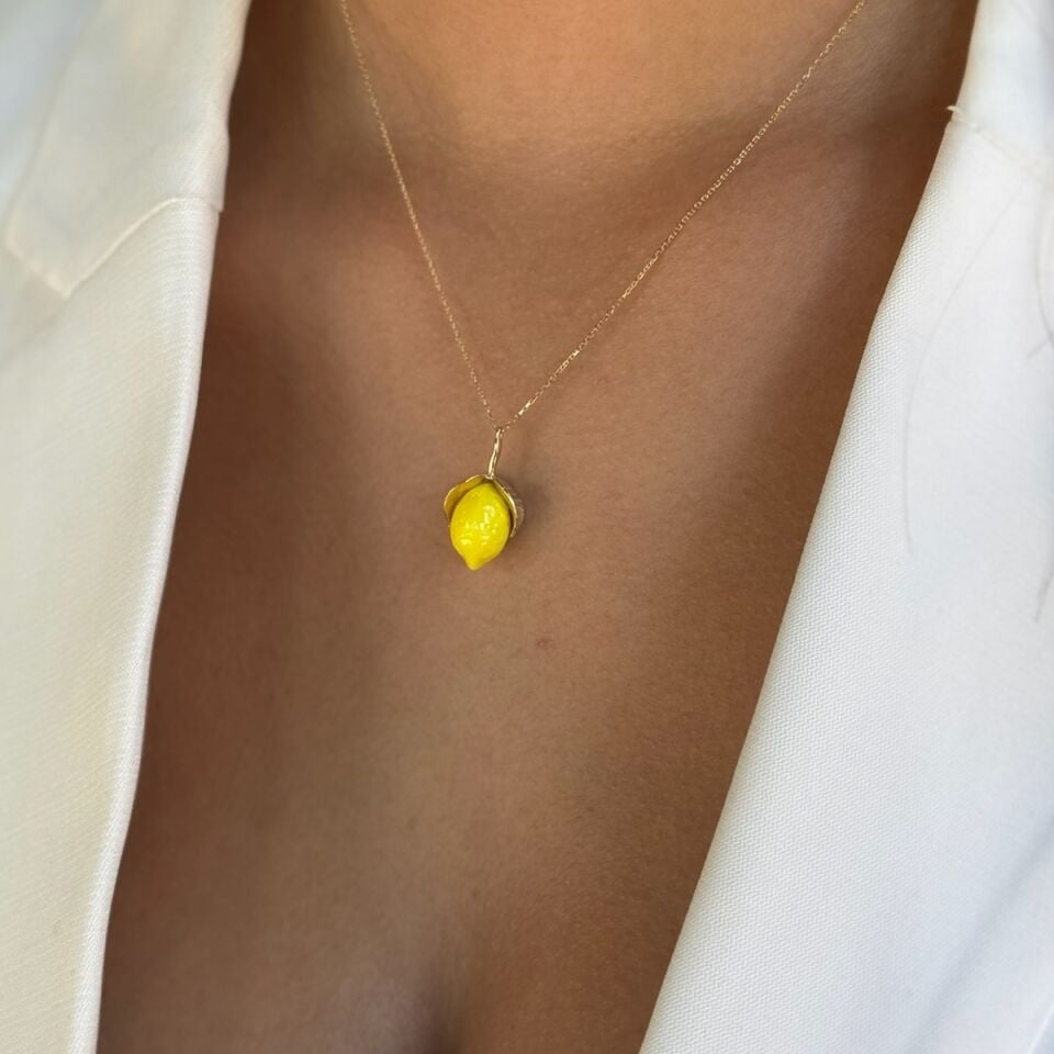 14 AYAR ÖZEL TASARIM LİMON KOLYE