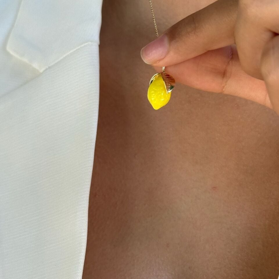 14 AYAR ÖZEL TASARIM LİMON KOLYE