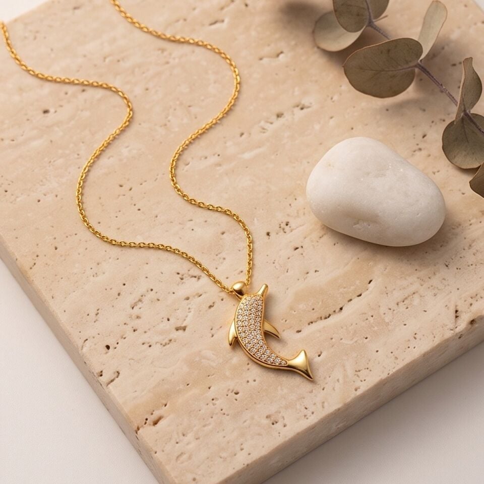 22 AYAR YUNUS BALIĞI ALTIN KOLYE