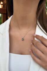14 AYAR 3,04 CT MİSTİK TOPAZ VE PIRLANTA TAŞLI ALTIN KOLYE