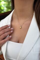 14 AYAR 6,62 CT FANCY SARI SAFİR VE PIRLANTA TAŞLI ALTIN KOLYE