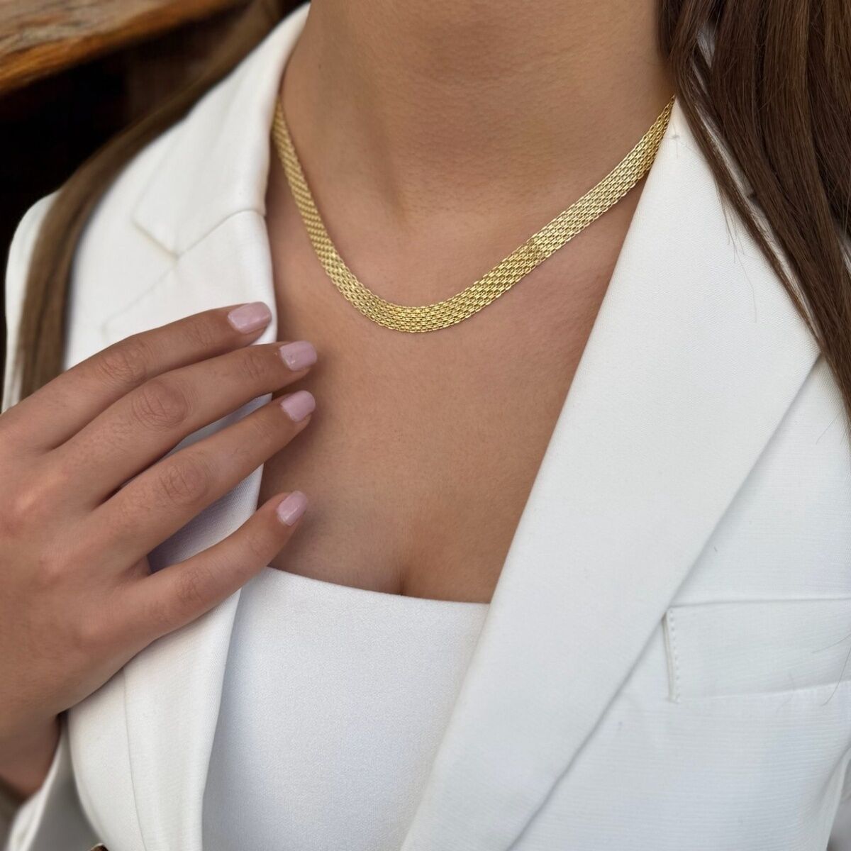 14 AYAR KALIN VİNTAGE KOLYE