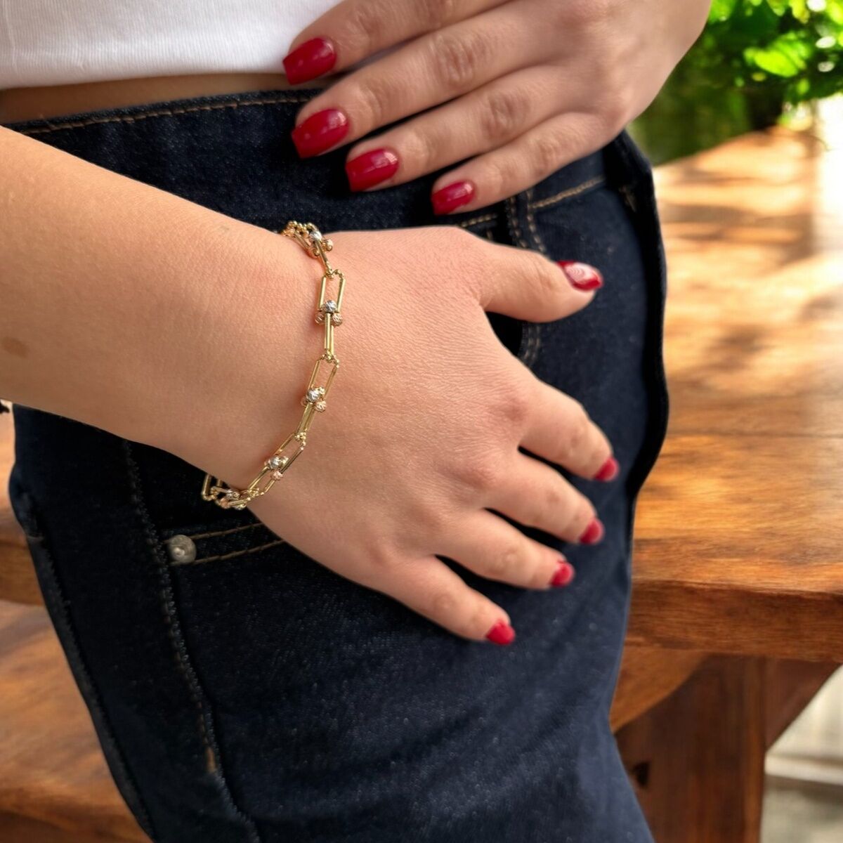 14 AYAR ATAÇ ÜÇ RENK TOPLU ALTIN BİLEKLİK