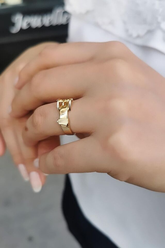 14 Ayar Kemer Modeli Altın Yüzük 16