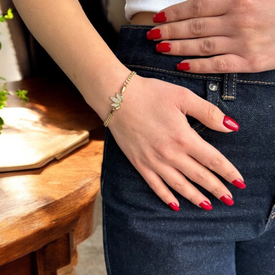 14 AYAR LOTUS MODEL ALTIN BİLEKLİK