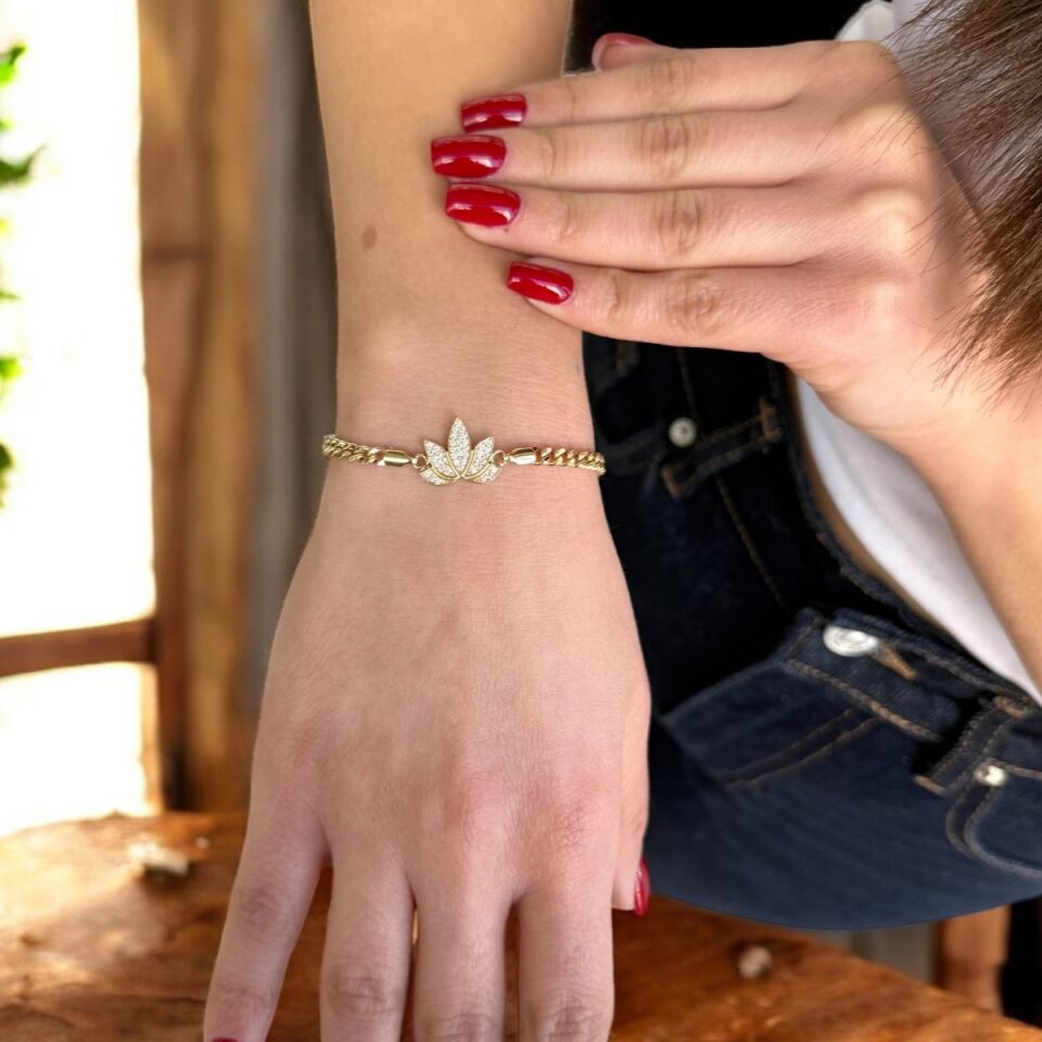 14 AYAR LOTUS MODEL ALTIN BİLEKLİK