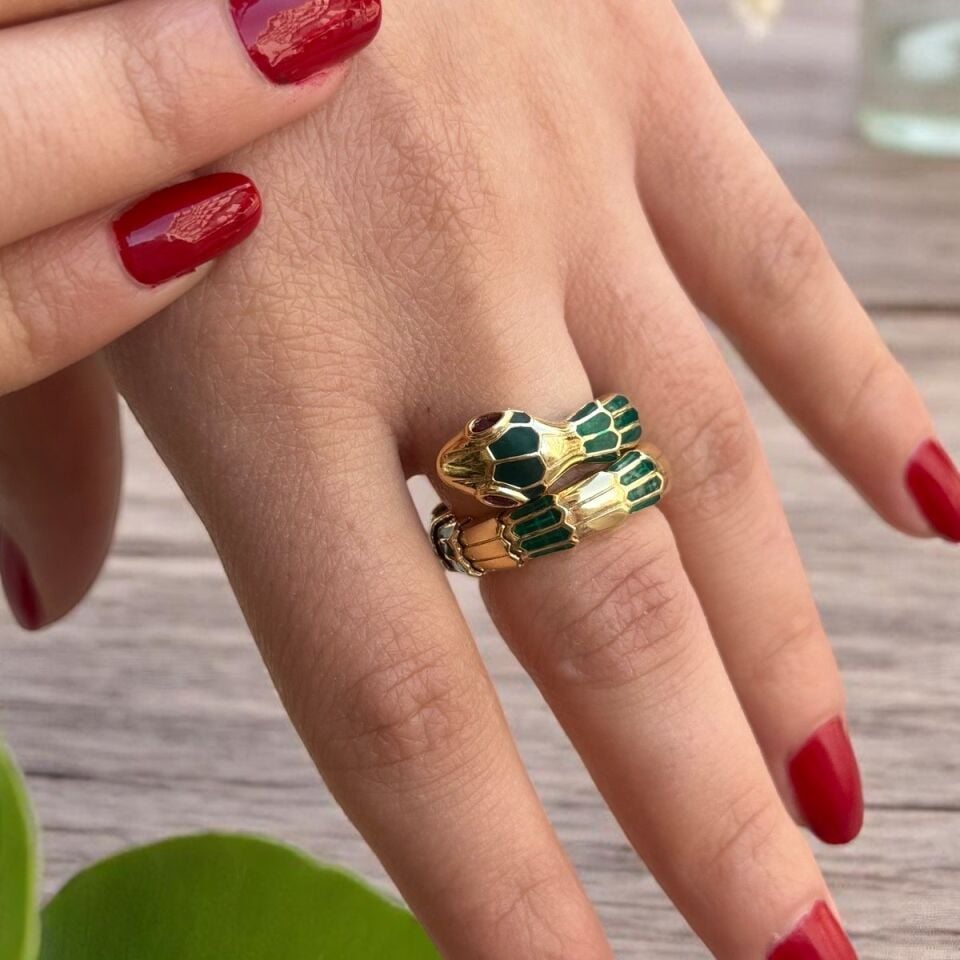 14 AYAR İTALYAN YILAN TASARIM YÜZÜK