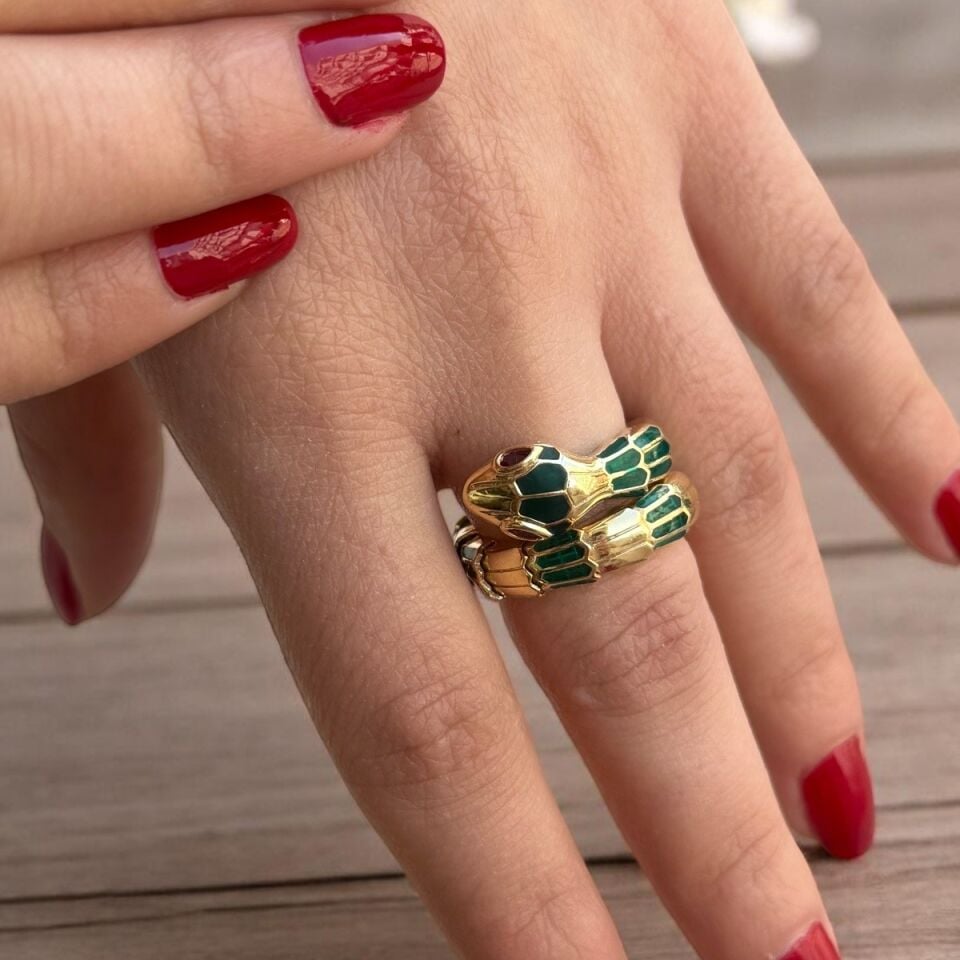 14 AYAR İTALYAN YILAN TASARIM YÜZÜK