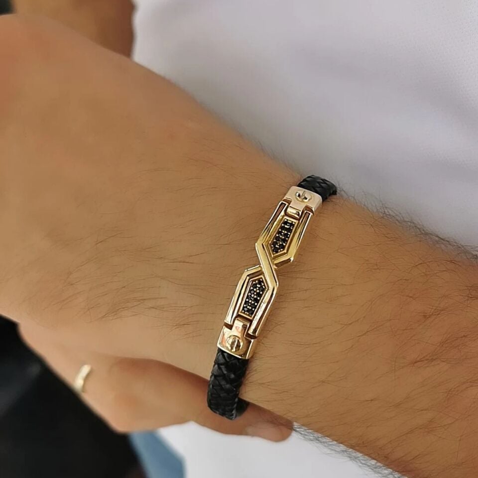 14 AYAR İTALYAN DERİ KAYIŞLI ERKEK BİLEKLİK