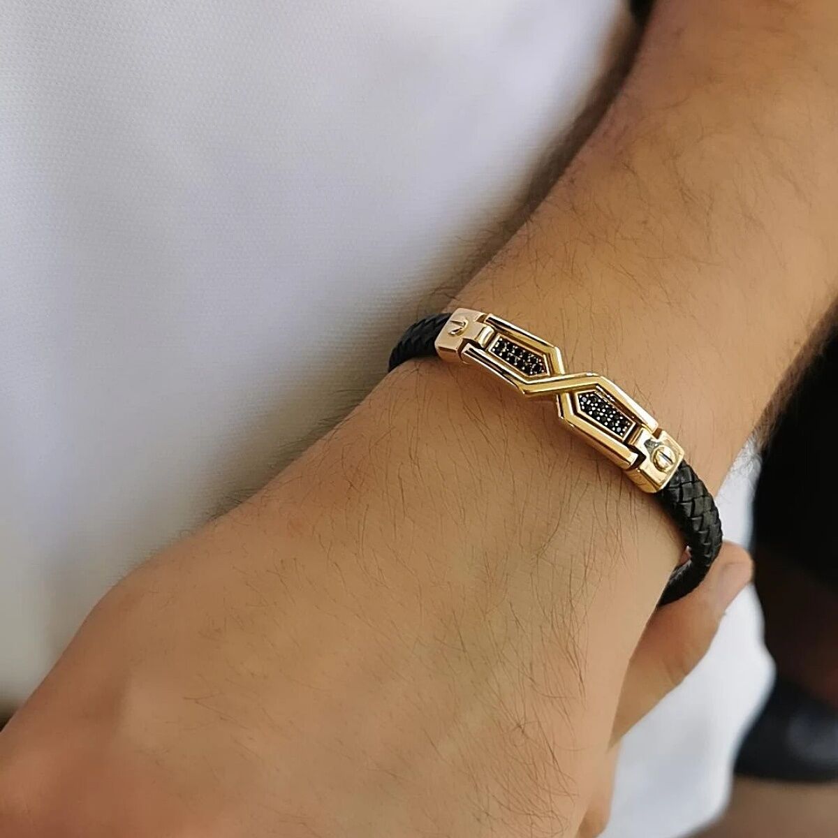 14 AYAR İTALYAN DERİ KAYIŞLI ERKEK BİLEKLİK