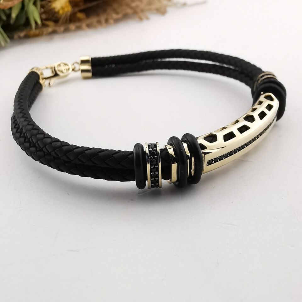 14 AYAR DERİ KAYIŞLI İTALYAN ERKEK BİLEKLİK