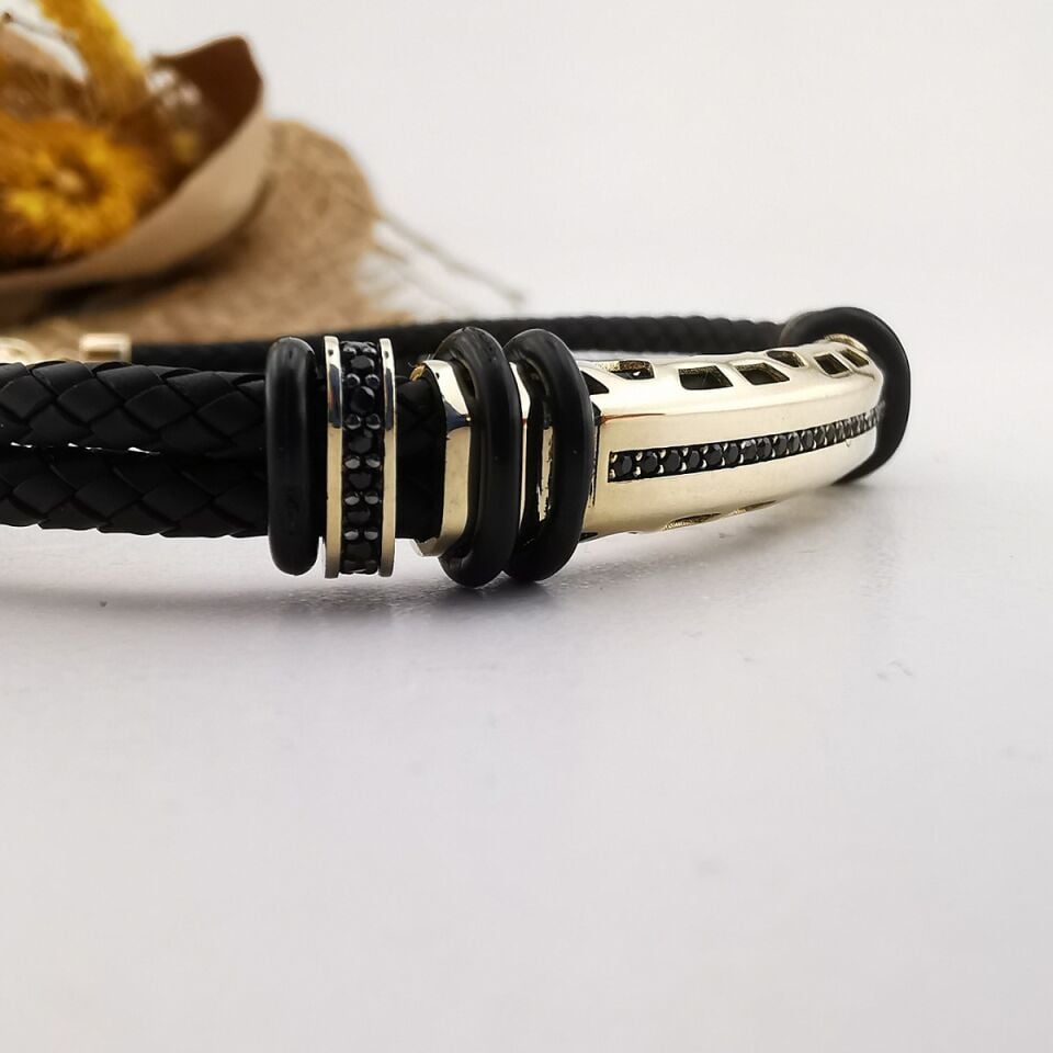 14 AYAR DERİ KAYIŞLI İTALYAN ERKEK BİLEKLİK