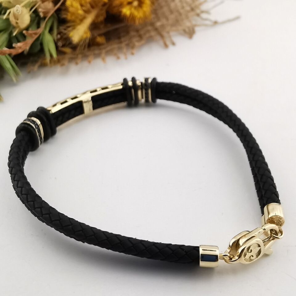 14 AYAR DERİ KAYIŞLI İTALYAN ERKEK BİLEKLİK