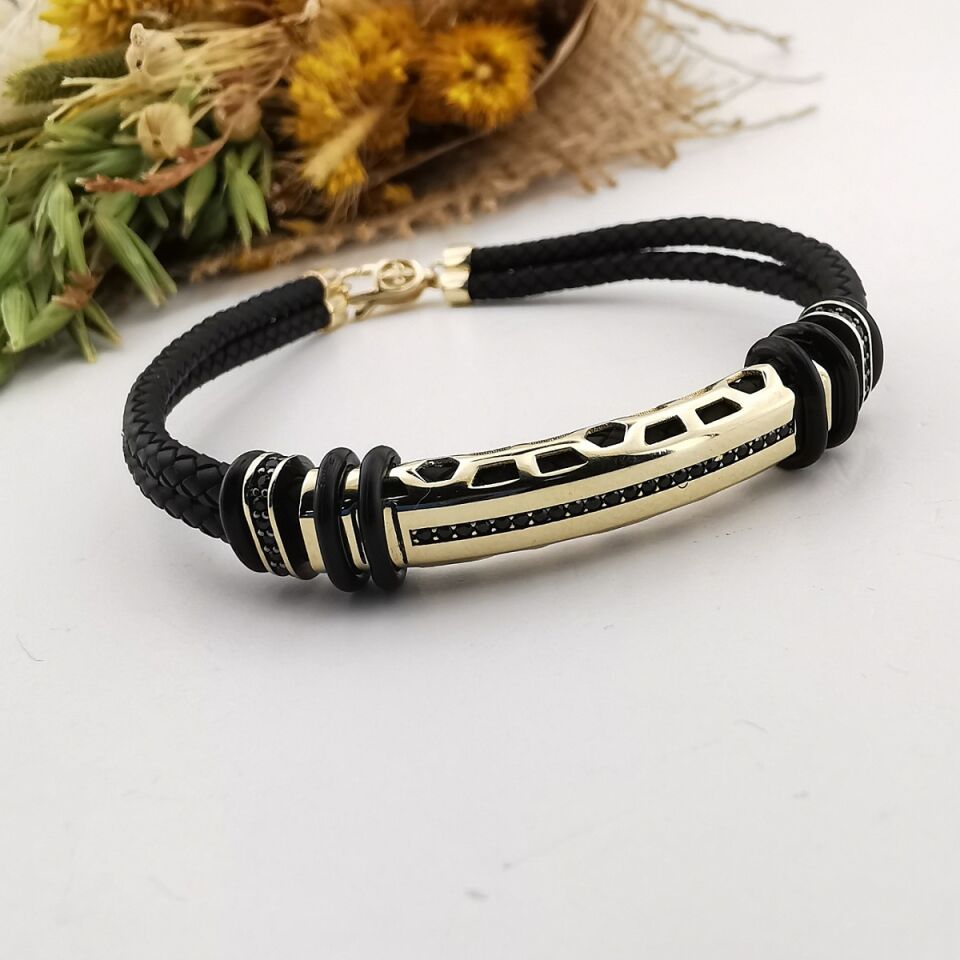 14 AYAR DERİ KAYIŞLI İTALYAN ERKEK BİLEKLİK