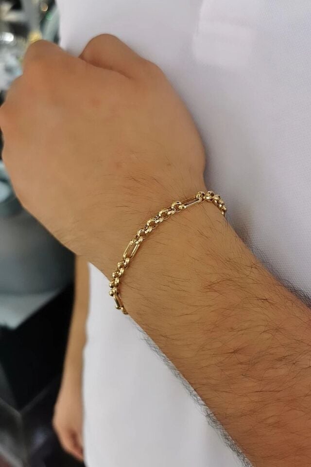 14 AYAR DOC ZİNCİRLİ ERKEK BİLEKLİK