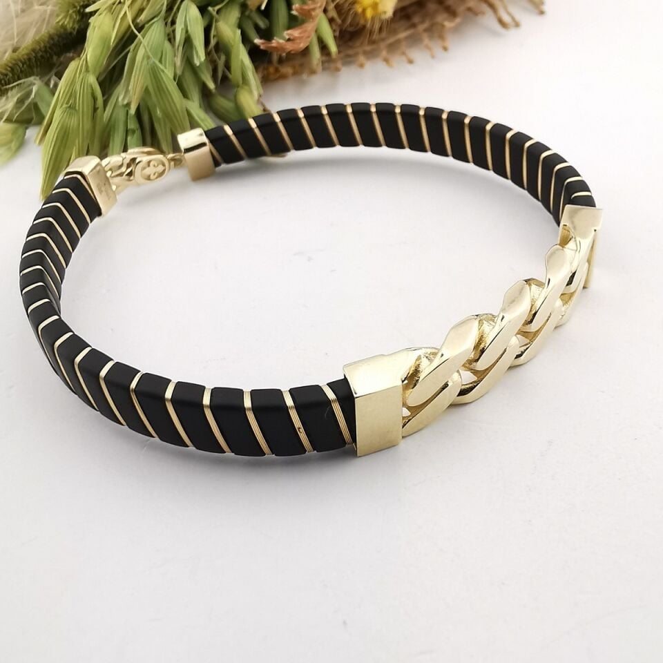 14 AYAR DERİ KAYIŞLI İTALYAN ERKEK BİLEKLİK