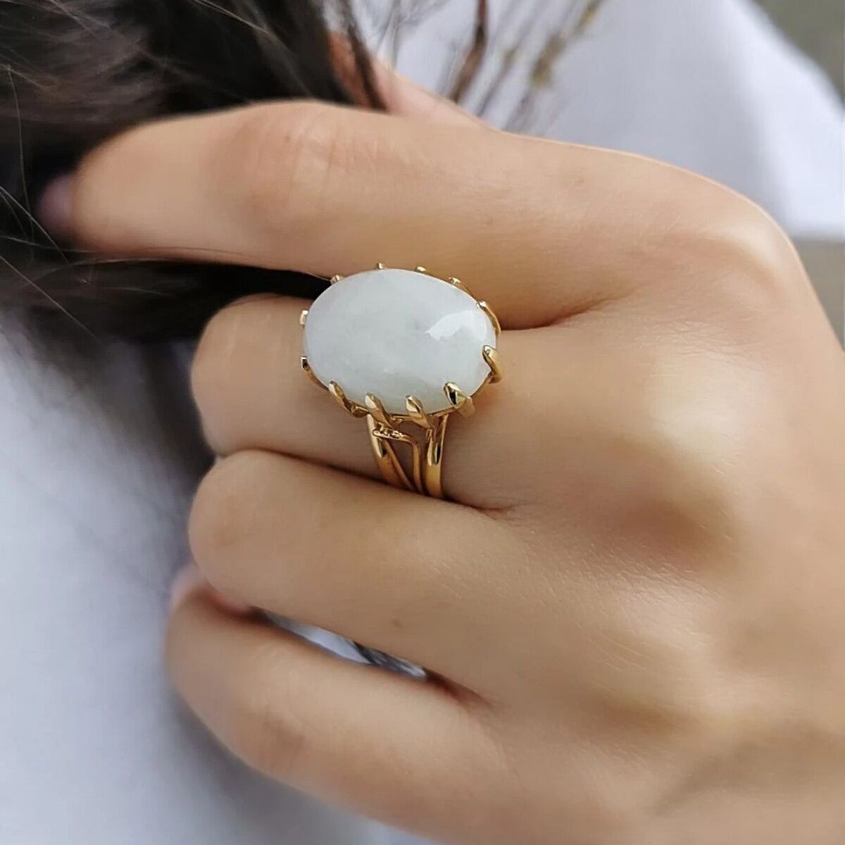 14 AYAR  AYTAŞI TAŞLI ELİŞİ ALTIN YÜZÜK