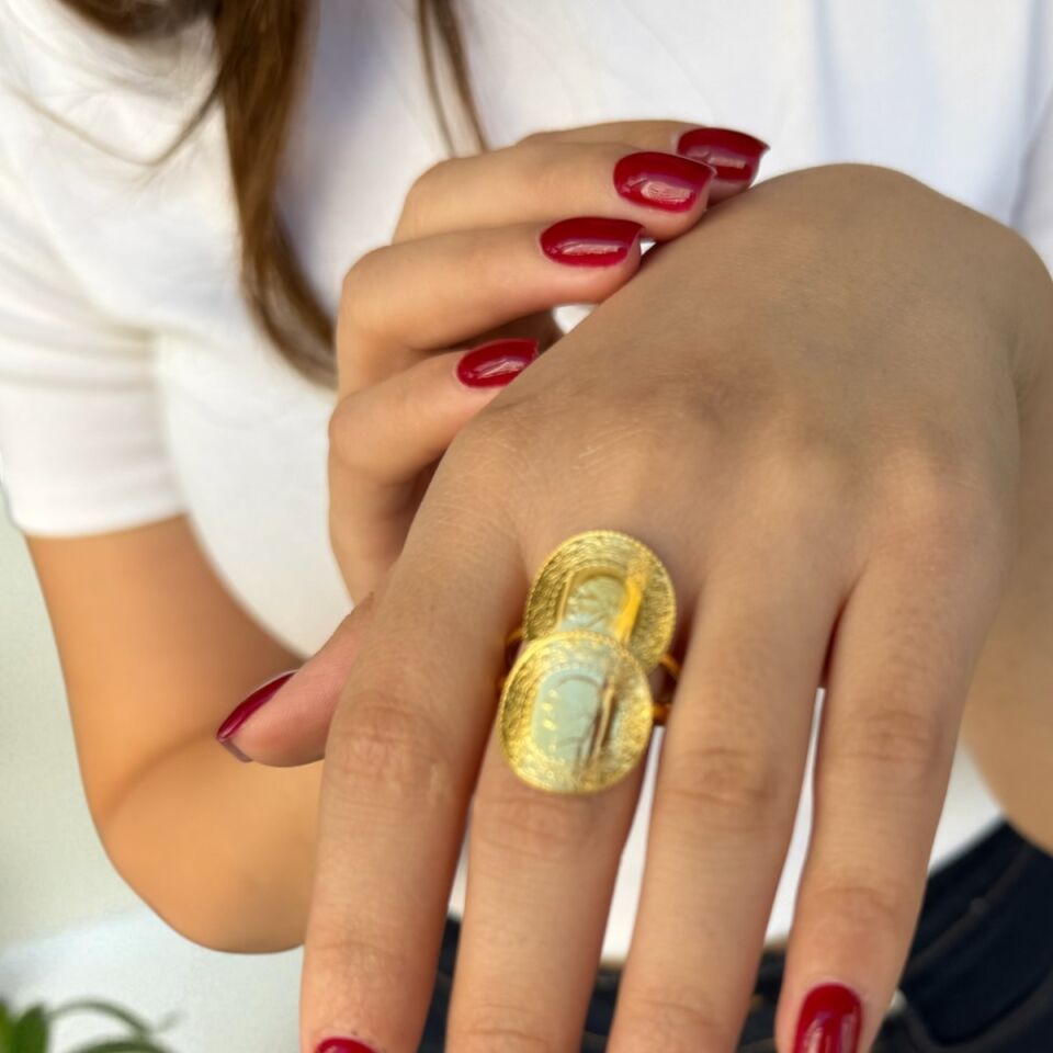 22 AYAR İKİ ÇEYREKLİ YÜZÜK