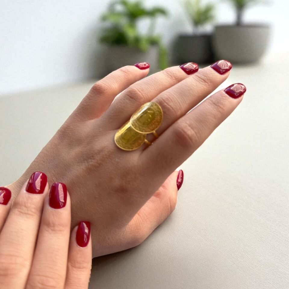 22 AYAR İKİ ÇEYREKLİ YÜZÜK