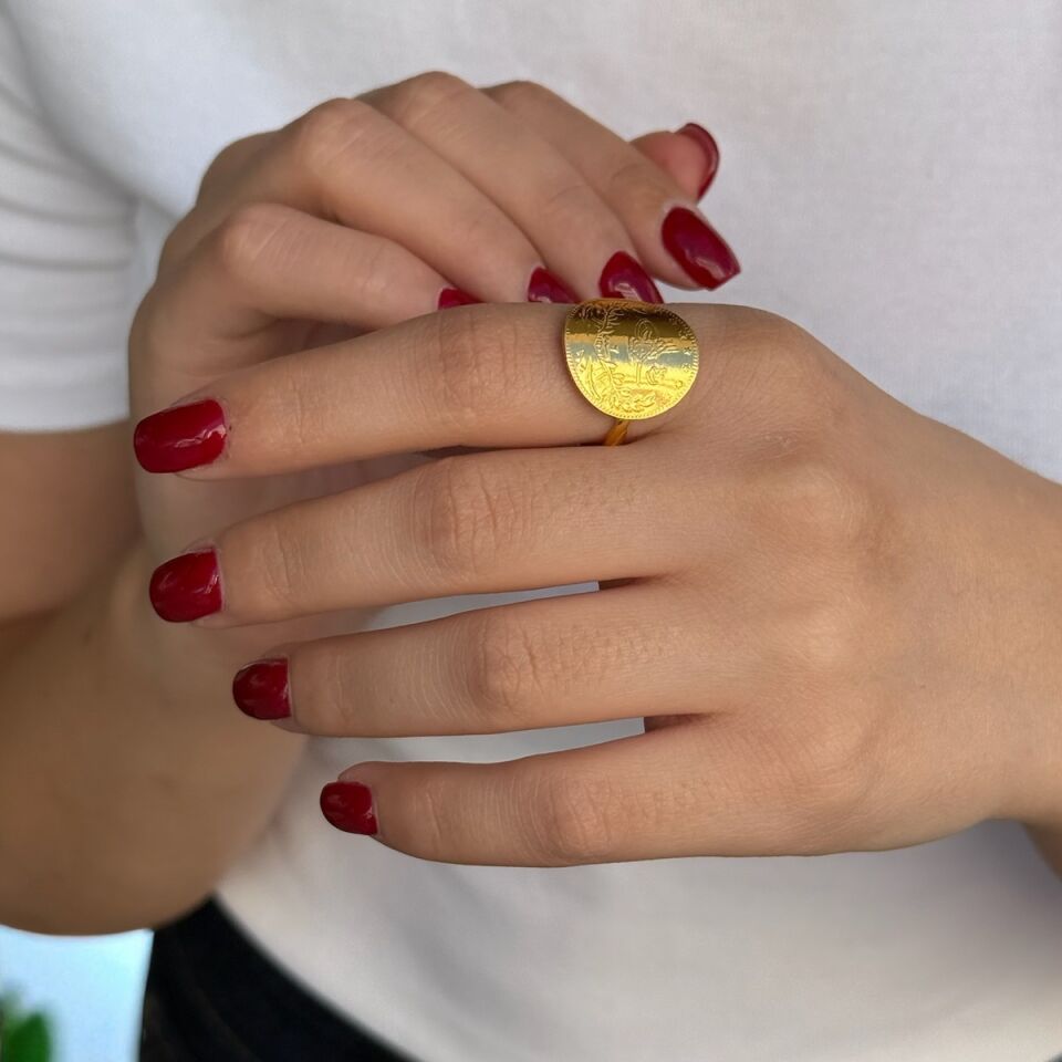 22 AYAR ÇEYREK REŞAT ALTIN TASARIMI YÜZÜK