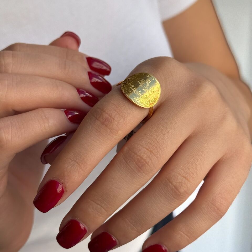 22 AYAR ÇEYREK REŞAT ALTIN TASARIMI YÜZÜK