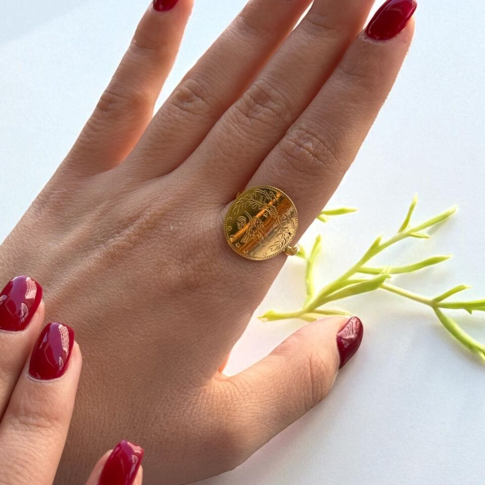 22 AYAR ÇEYREK REŞAT ALTIN TASARIMI YÜZÜK