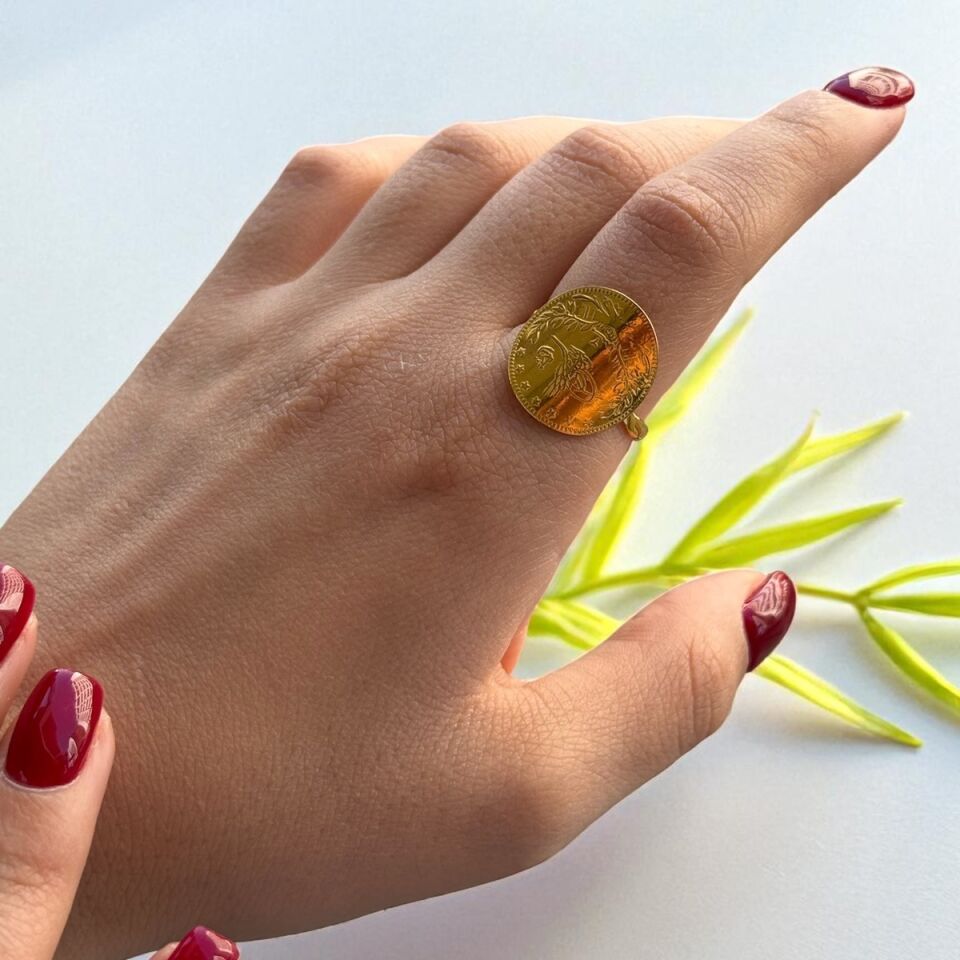 22 AYAR ÇEYREK REŞAT ALTIN TASARIMI YÜZÜK