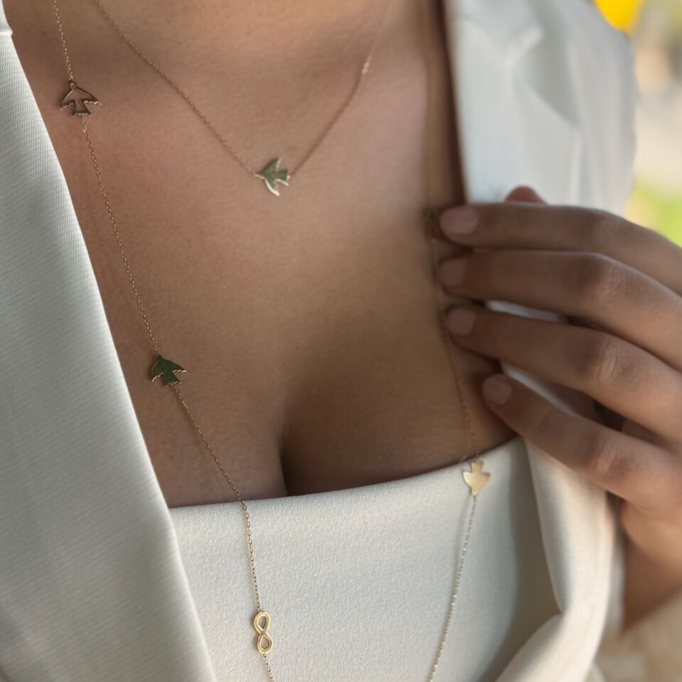 14 AYAR DOLAMALI ŞANS KOLYESİ