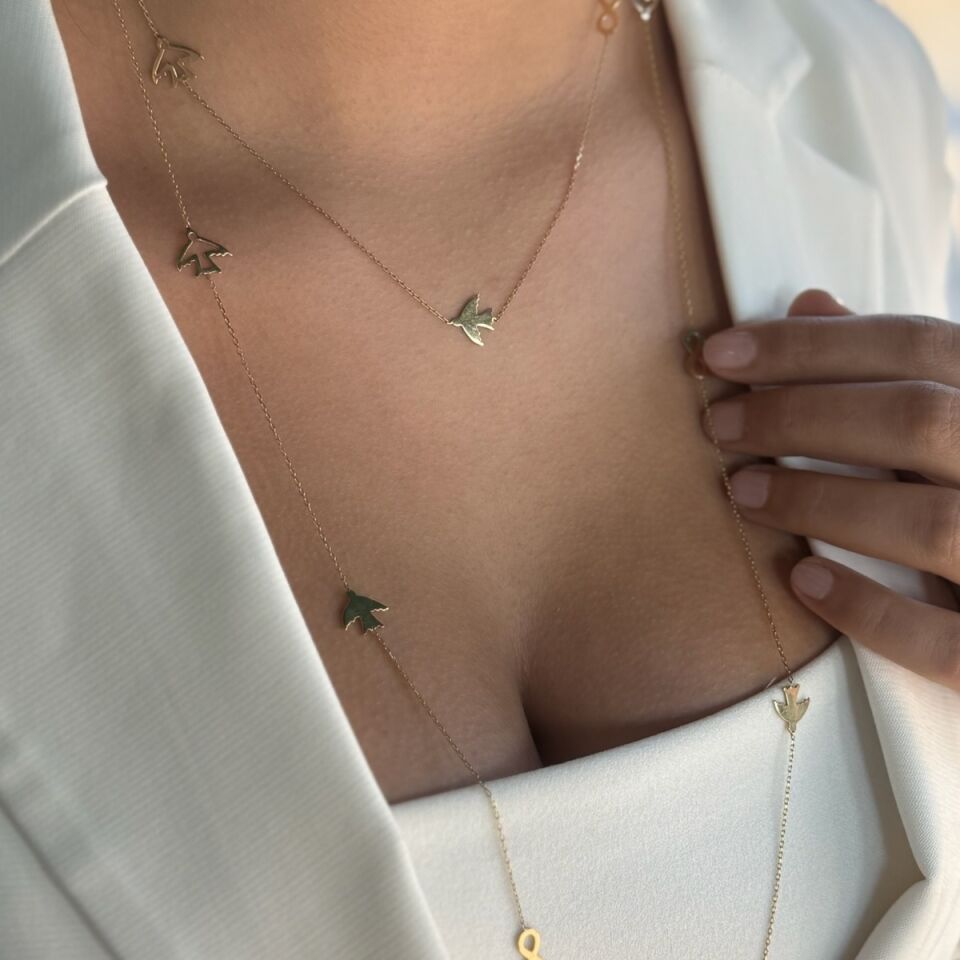 14 AYAR DOLAMALI ŞANS KOLYESİ