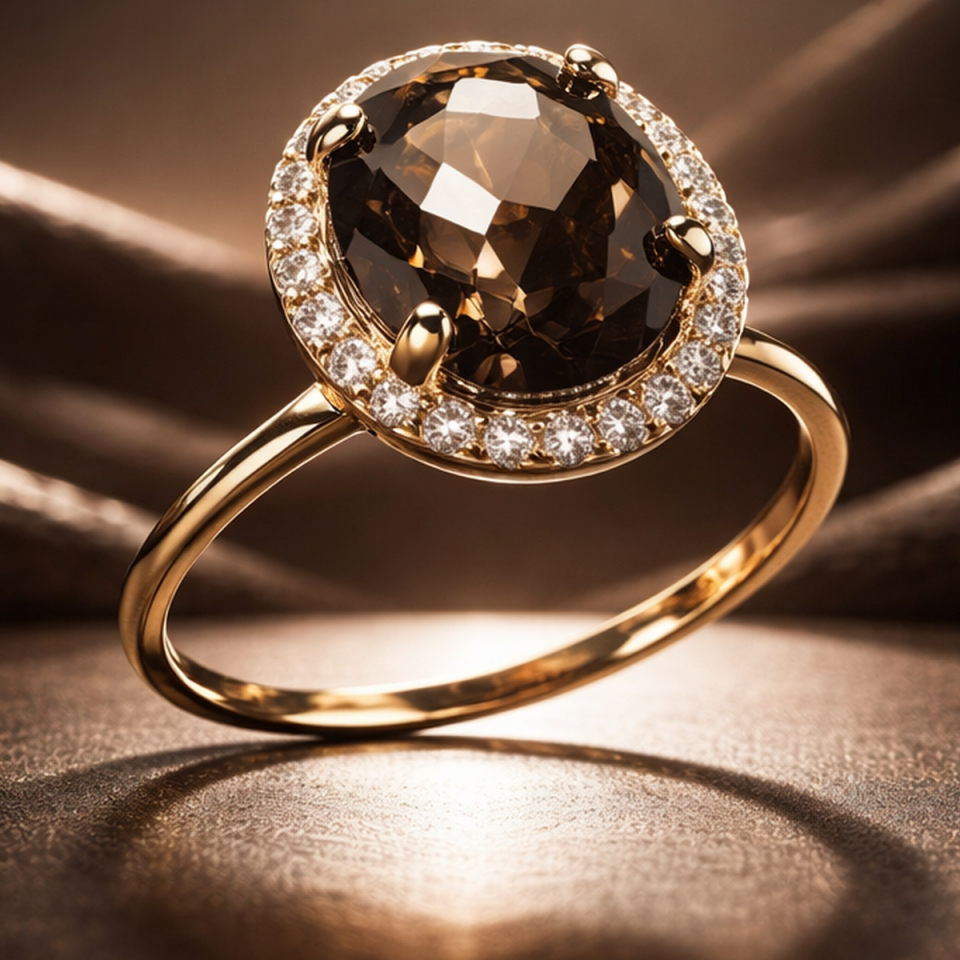 14 AYAR SMOKY DUMANLI KUVARS İTALYAN YÜZÜK