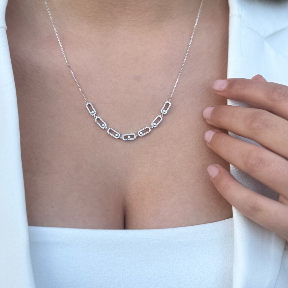 14 AYAR 0,51 CT F RENGİ PIRLANTA TAŞLI İTALYAN MODEL KOLYE