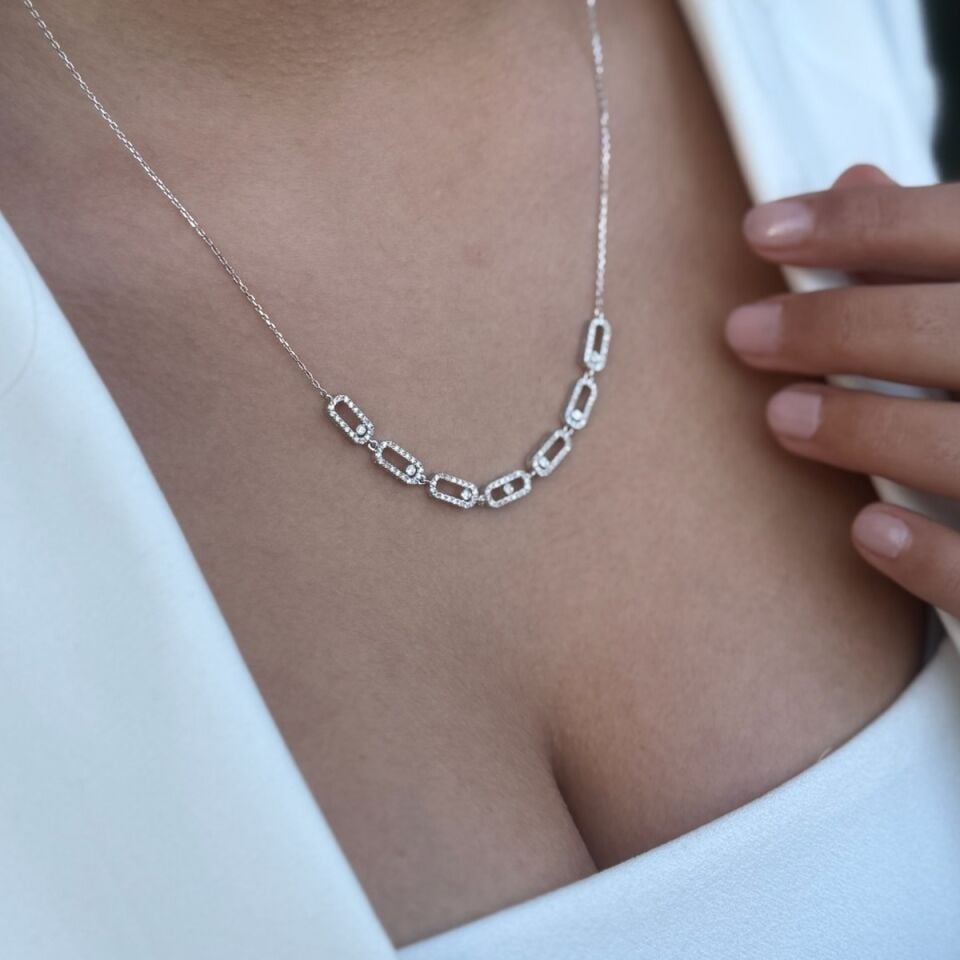 14 AYAR 0,51 CT F RENGİ PIRLANTA TAŞLI İTALYAN MODEL KOLYE