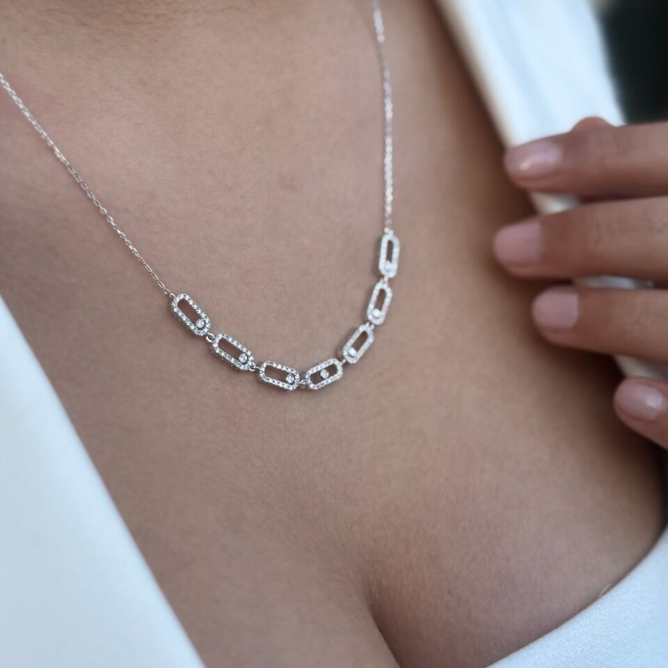 14 AYAR 0,51 CT F RENGİ PIRLANTA TAŞLI İTALYAN MODEL KOLYE