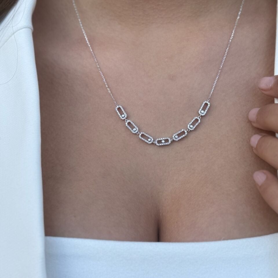 14 AYAR 0,51 CT F RENGİ PIRLANTA TAŞLI İTALYAN MODEL KOLYE