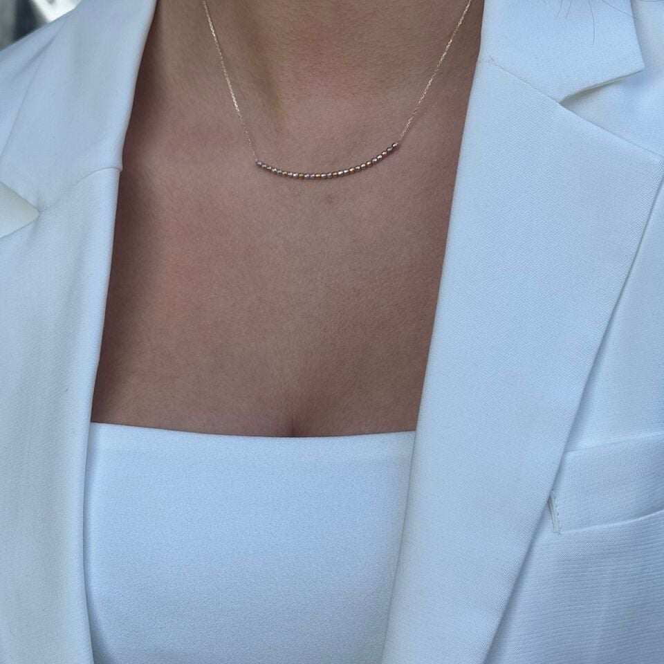 14 AYAR DORİKA TOPLU ZARİF KOLYE