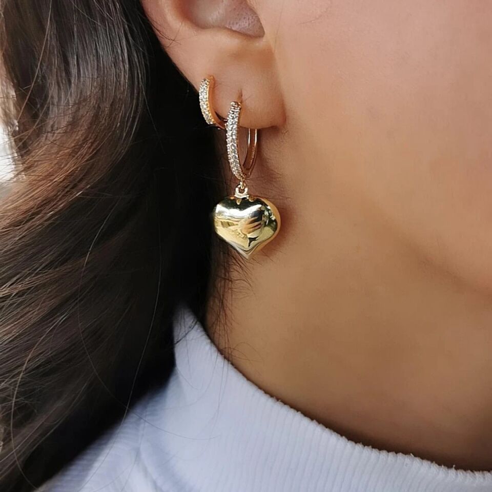 14 AYAR KALP SALLANTILI İTALYAN HALKA KÜPE