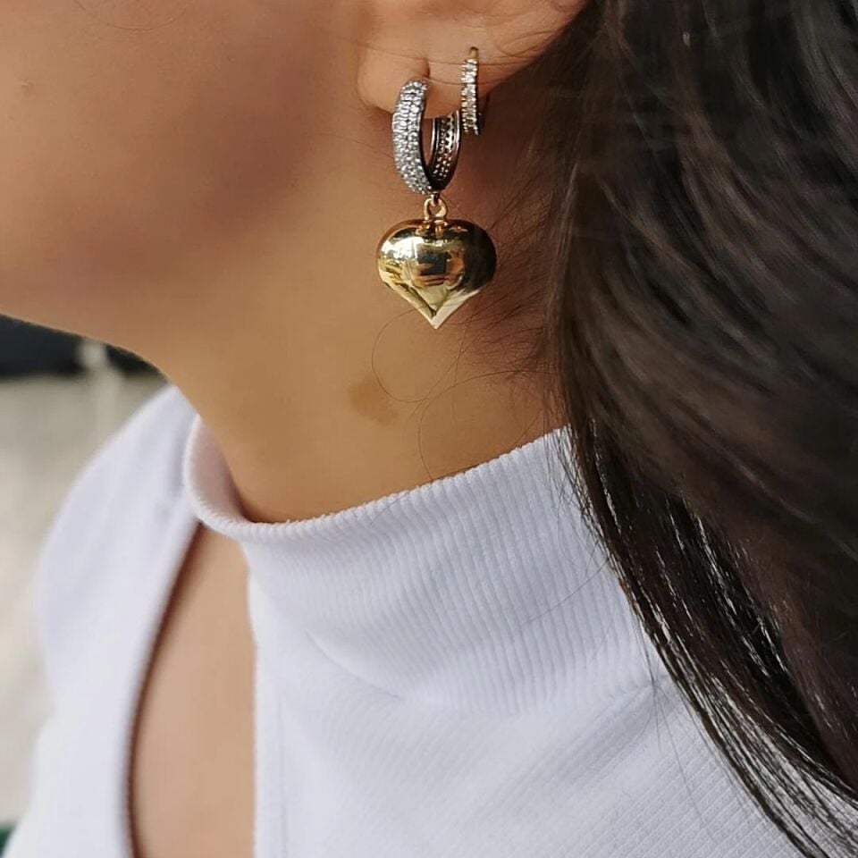 14 AYAR KALP SALLANTILI İTALYAN HALKA KÜPE