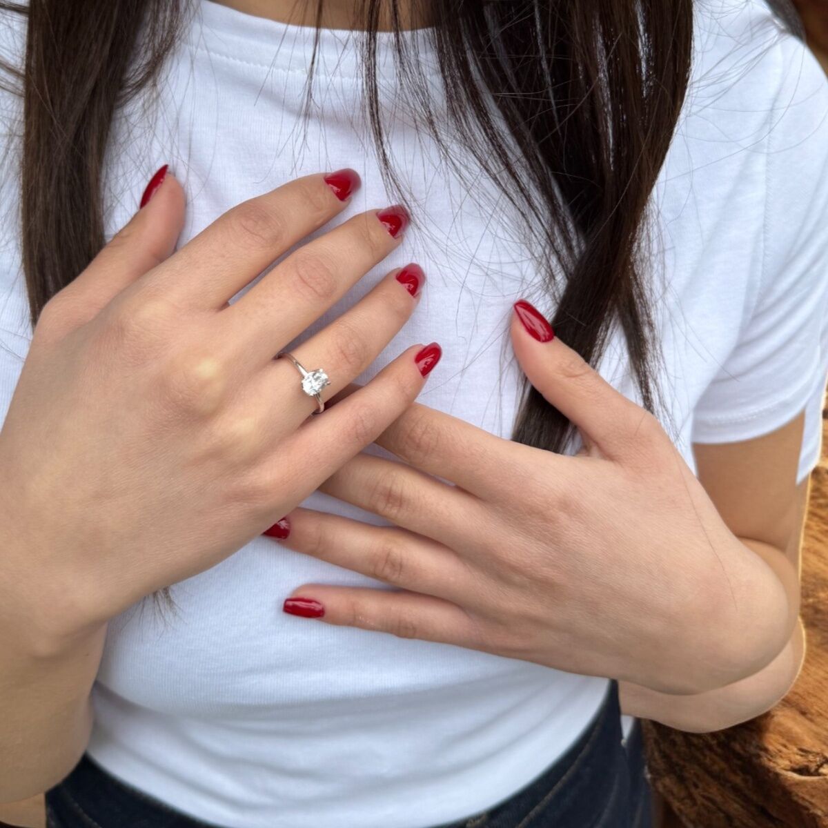 14 AYAR 1,01 CT BEYAZ SAFİR TAŞLI YÜZÜK