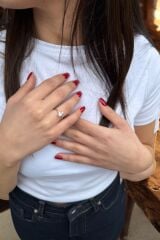 14 AYAR 1,01 CT BEYAZ SAFİR TAŞLI YÜZÜK