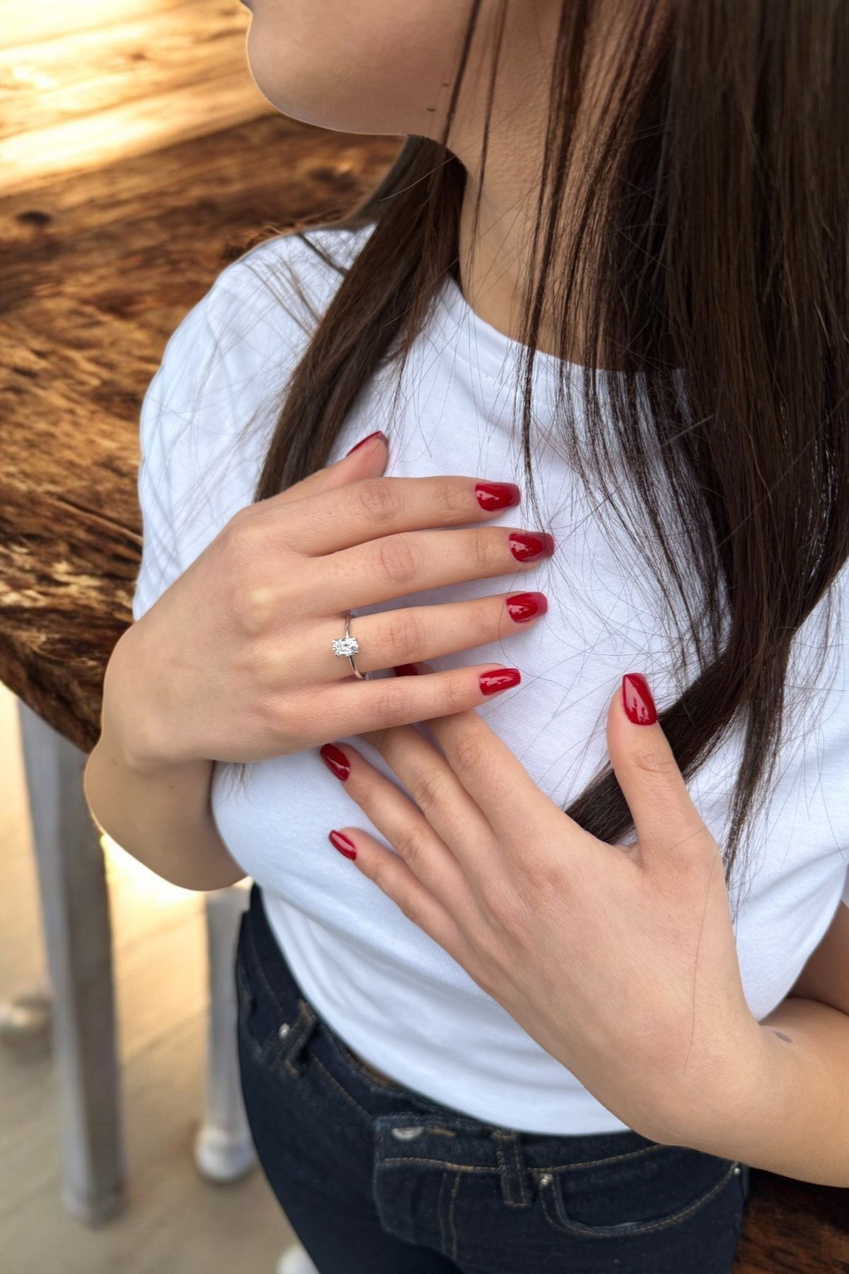 14 AYAR 1,01 CT BEYAZ SAFİR TAŞLI YÜZÜK