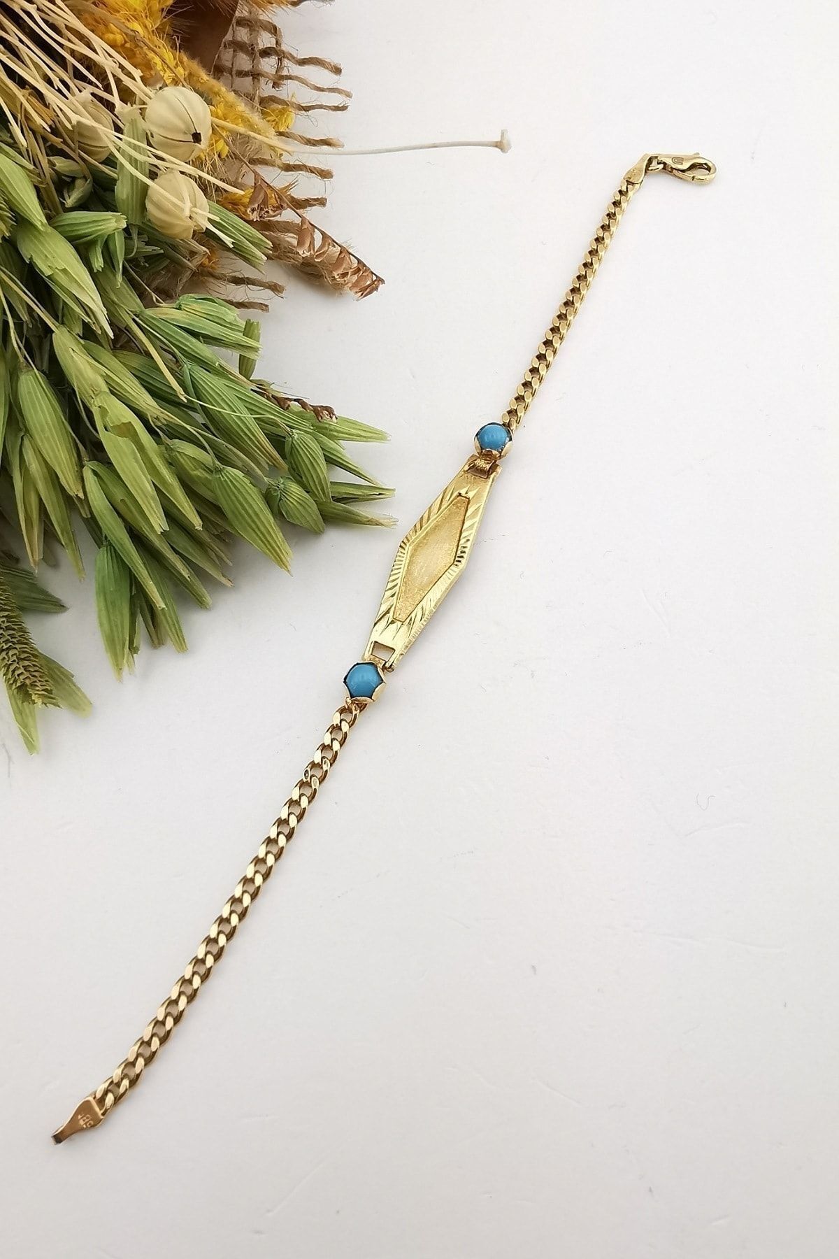 14 Ayar Klasik Künye Altın Bileklik