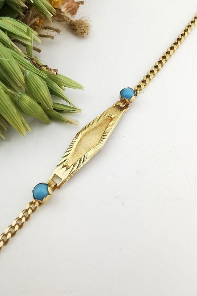 14 Ayar Klasik Künye Altın Bileklik