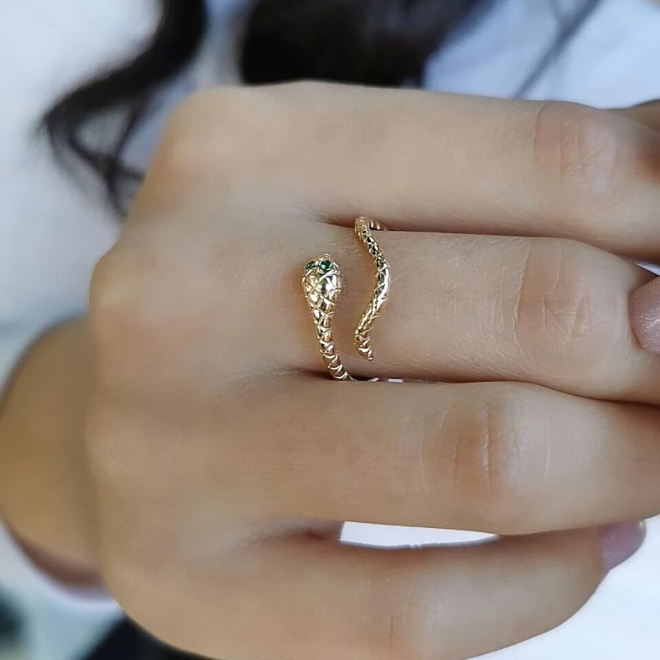 14 AYAR MİNİMAL YILAN YÜZÜK