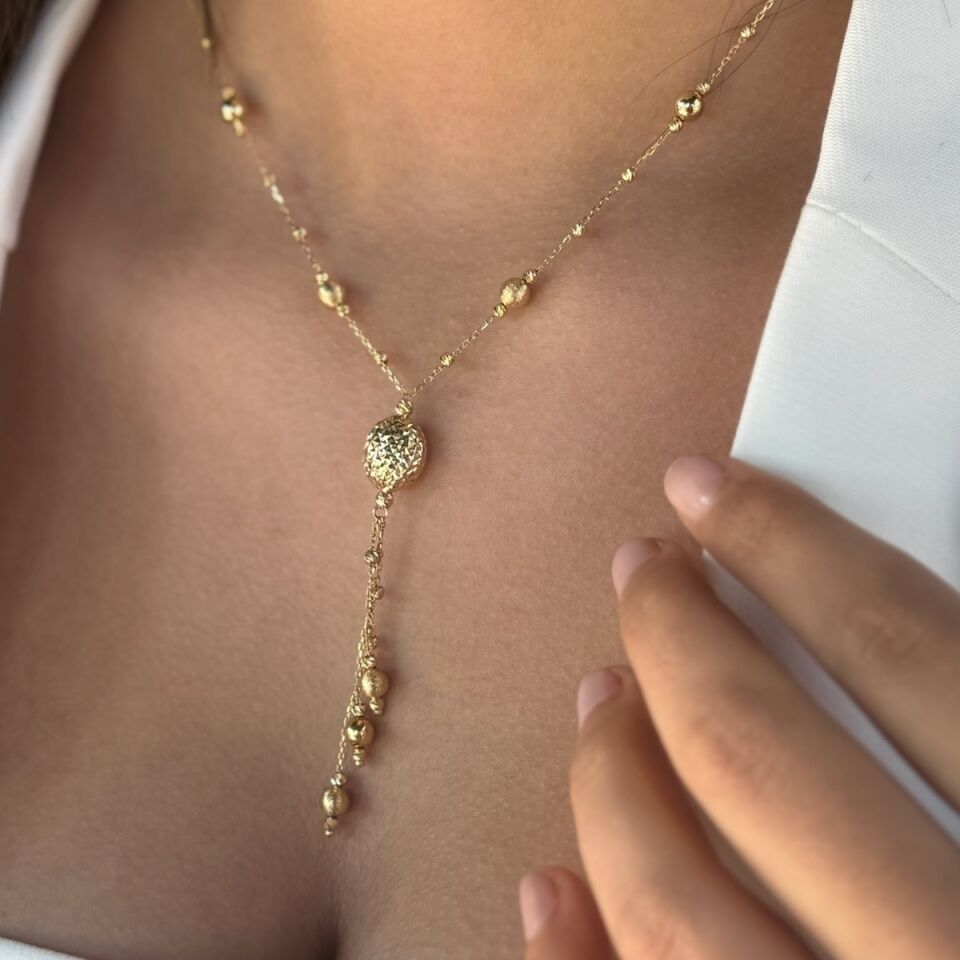 14 AYAR İTALYAN PARLAK SALLANTILI ALTIN KOLYE