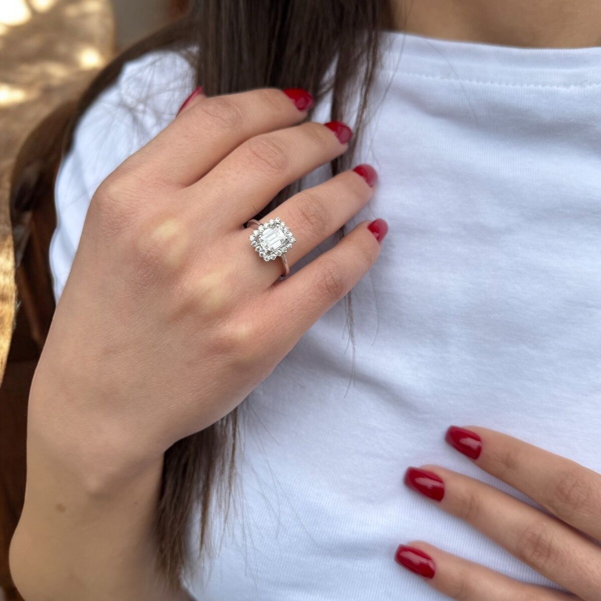 18 AYAR 1,83 CT MOSANİTE TAŞLI 0,36 CT PIRLANTA TAŞLI YÜZÜK