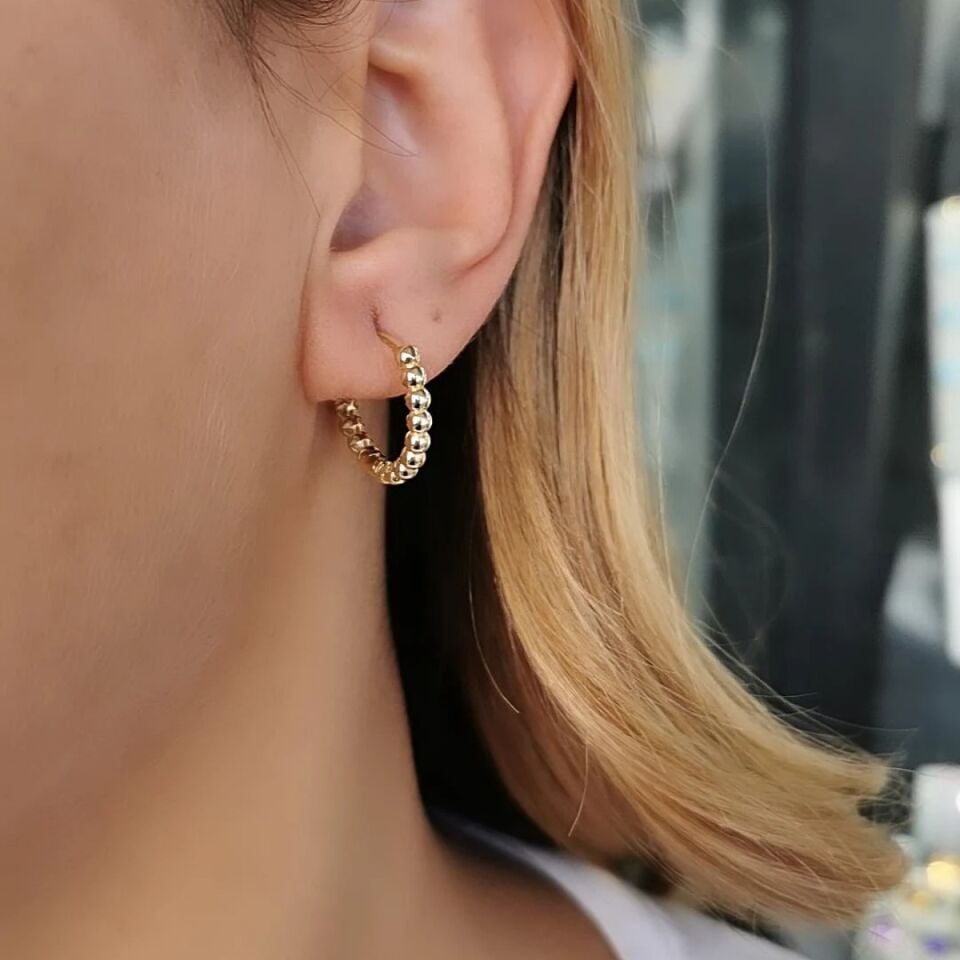 14 Ayar Toptop İtalyan Halka Küpe