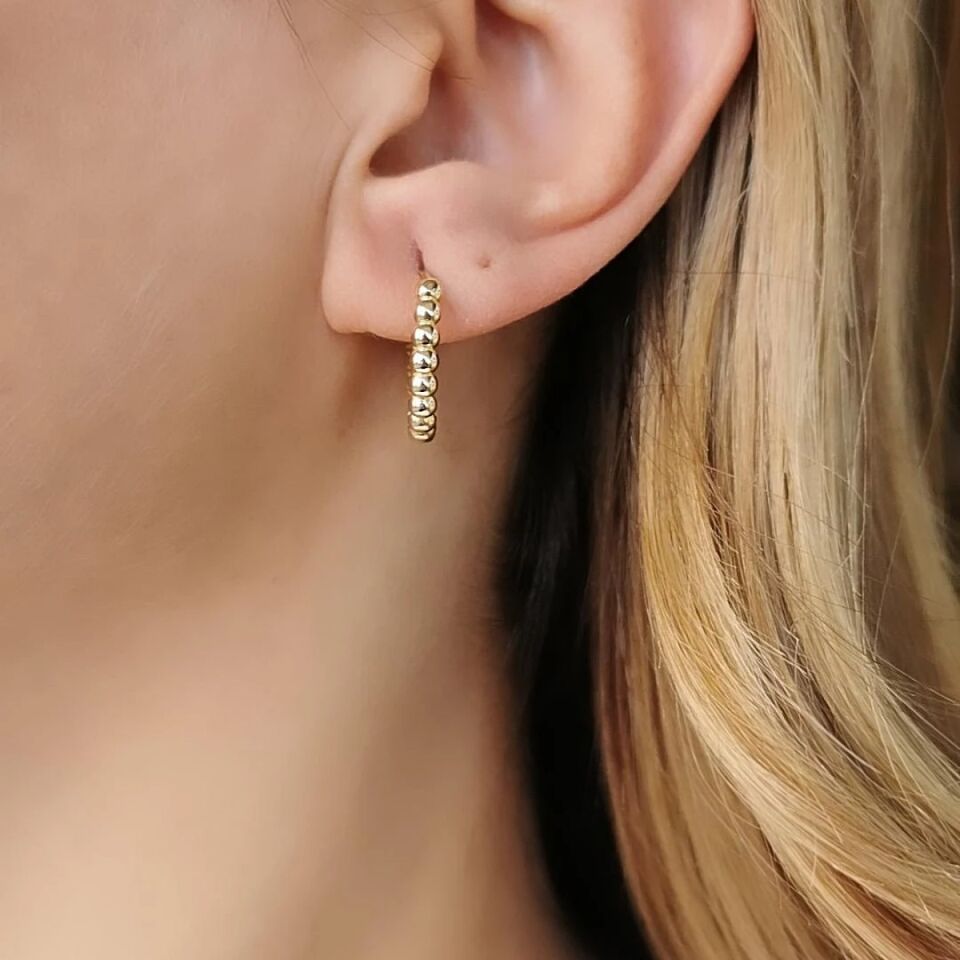 14 Ayar Toptop İtalyan Halka Küpe