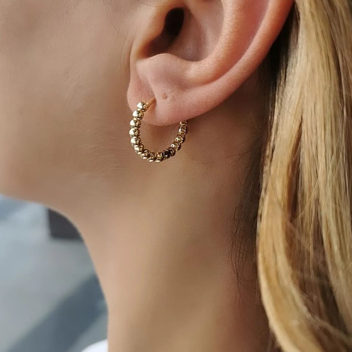 14 Ayar Toptop İtalyan Halka Küpe