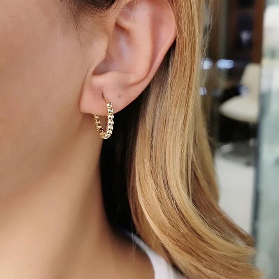 14 Ayar Toptop İtalyan Halka Küpe